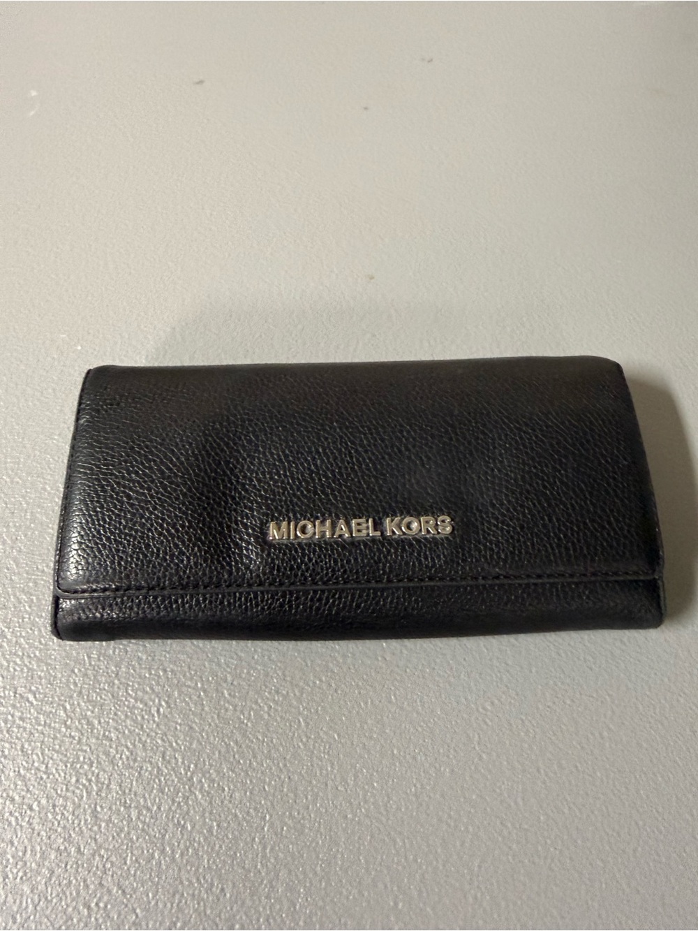 Michael Kors Black Leather Continental Card Holder Wallet